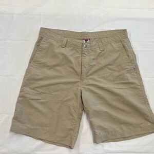 NORTH FACE MEN'S 40 KHAKI CARGO WORKWEAR CASUAL FLAT FRONT SHORTS 9" INSEAM